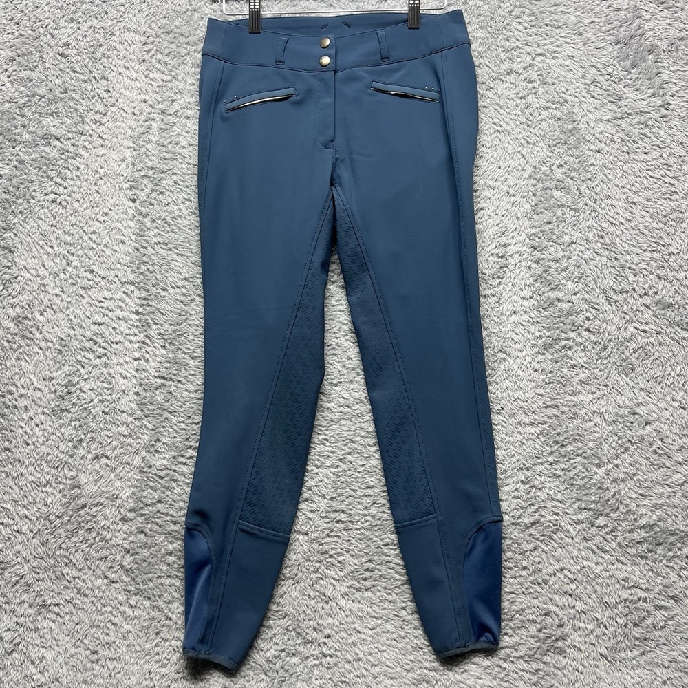 Goode Rider Miracle Breeches Equestrian Jodhpurs Pants 28R Blue Full Seat Rodeo